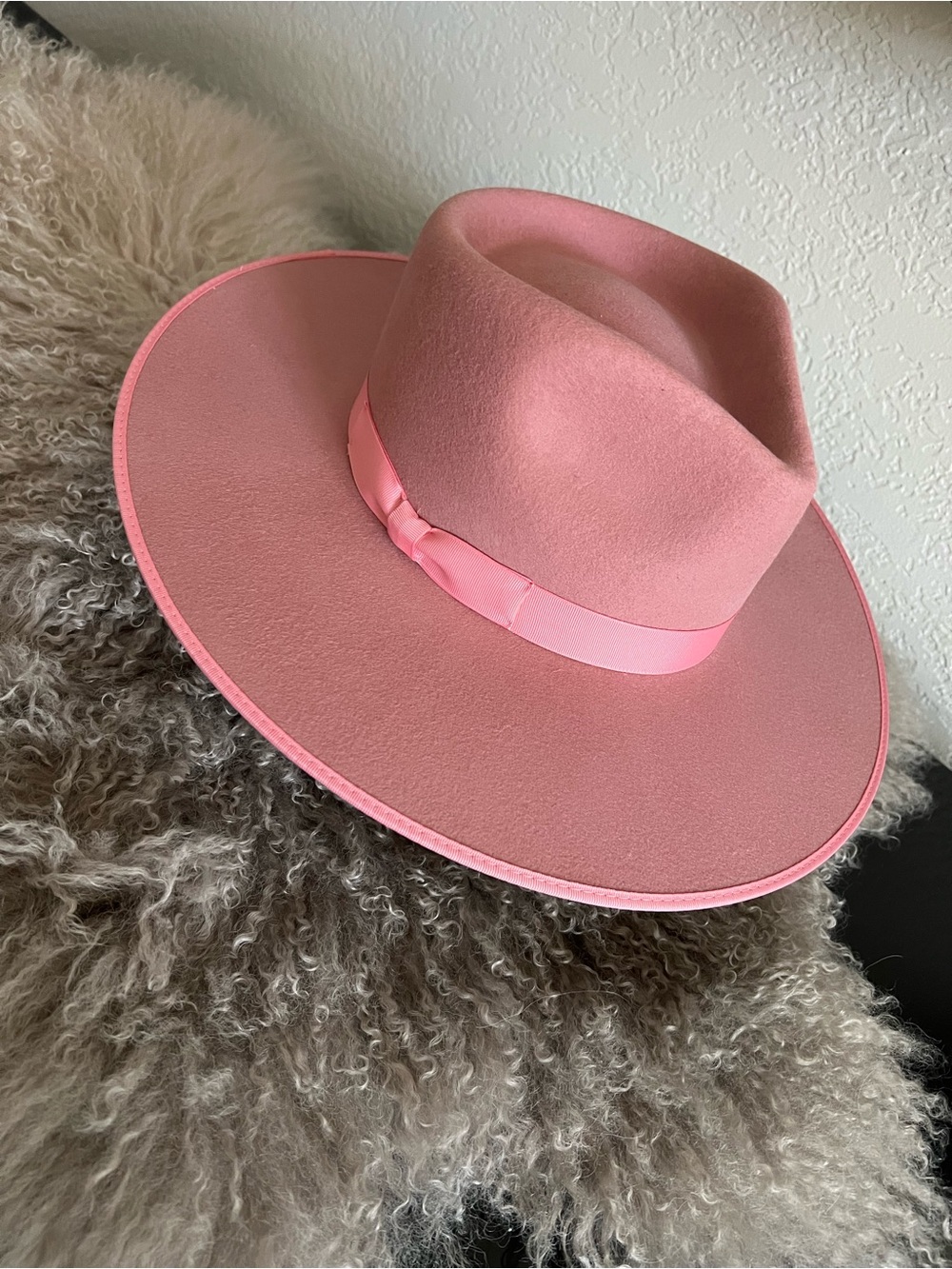 Lack Of Color Rose Pink Wide-Brim Fedora